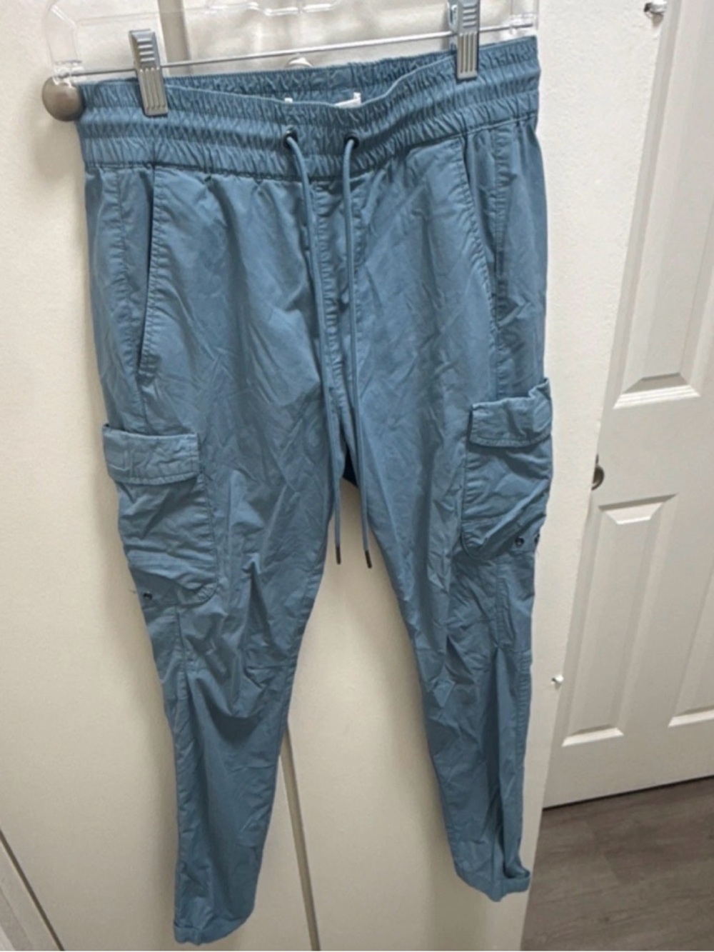 PacSun Men's Light Blue Cargo Joggers with Drawstring